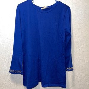 Michael Michael Kors Embellished Bell-Sleeve Top, Blue